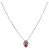 Silver necklace with czech garnet, rhodium plated - drop                                            