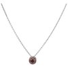 Silver necklace with czech garnet, rhodium plated - circle                                          