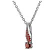 Silver necklace with czech garnet, rhodium plated                                                   