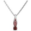 Silver necklace with czech garnet, rhodium plated                                                   
