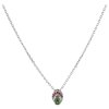 Silver necklace with czech garnet and moldavite, rhodium plated - drop                              