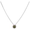 Silver necklace with czech garnet and moldavite, rhodium plated - circle                            