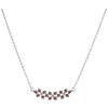 Silver necklace with czech garnet, rhodium plated - flower                                          