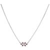 Silver necklace with czech garnet, rhodium plated - flower                                          