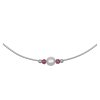 Silver necklace with czech garnet and pearl, rhodium plated                                         