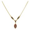 Silver necklace with czech garnet, gold plated - tip                                                