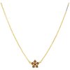 Silver necklace with czech garnet, gold plated - flower                                             
