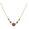 Silver necklace with czech garnet, gold plated - flower                                             