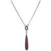 Silver necklace with czech garnet, rhodium plated - drop                                            