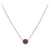 Silver necklace with czech garnet, rhodium plated - circle                                          