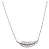 Silver necklace with czech garnet, rhodium plated - feather                                         
