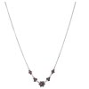 Silver necklace with czech garnet, rhodium plated - flower                                          