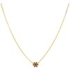 Silver necklace with czech garnet, gold plated - flower                                             