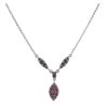 Silver necklace with czech garnet, rhodium plated - tip                                             