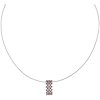 Silver necklace with czech garnet, rhodium plated - rectangle                                       