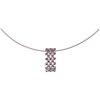 Silver necklace with czech garnet, rhodium plated - rectangle                                       