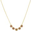 Silver necklace with czech garnet, gold plated - flower                                             