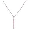 Silver necklace with czech garnet, rhodium plated - line                                            