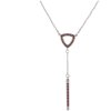 Silver necklace with czech garnet, rhodium plated - triangle                                        