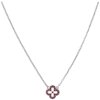 Silver necklace with czech garnet, rhodium plated - flower                                          