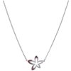Silver necklace with czech garnet, rhodium plated - flower                                          