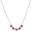 Silver necklace with czech garnet, rhodium plated - flower                                          