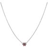 Silver necklace with czech garnet, rhodium plated - flower                                          