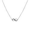 Silver necklace with czech garnet, rhodium plated - infinity                                        