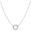 Silver necklace with czech garnet, rhodium plated - circle                                          