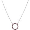Silver necklace with czech garnet, rhodium plated - circle                                          