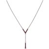 Silver necklace with czech garnet, rhodium plated                                                   