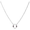 Silver necklace with czech garnet, rhodium plated - tip                                             
