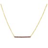 Silver necklace with czech garnet, gold plated - line                                               