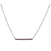 Silver necklace with czech garnet, rhodium plated - line                                            