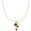 Silver necklace with czech garnet, gold plated - circle                                             