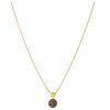 Silver necklace with czech garnet, gold plated - circle                                             