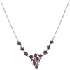 Silver necklace with czech garnet, rhodium plated - flower                                          