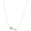 Silver necklace with czech garnet, gold plated - cross                                              