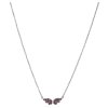 Silver necklace with czech garnet, rhodium plated - wing                                            
