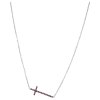 Silver necklace with czech garnet, rhodium plated - cross                                           