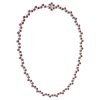 Silver necklace with czech garnet, rhodium plated                                                   