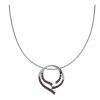 Silver necklace with czech garnet, rhodium plated - circle                                          