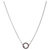 Silver necklace with czech garnet, rhodium plated - circle                                          