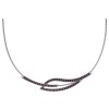 Silver necklace with czech garnet, rhodium plated - wave                                            