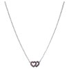 Silver necklace with czech garnet, rhodium plated - heart                                           