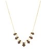 Silver necklace with czech garnet, gold plated - flower                                             