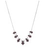 Silver necklace with czech garnet, rhodium plated - flower                                          