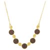 Silver necklace with czech garnet, gold plated - circle                                             