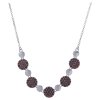 Silver necklace with czech garnet, rhodium plated - circle                                          