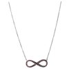 Silver necklace with czech garnet, rhodium plated - infinity                                        